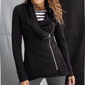 White House Black Market Cowl Neck Ponte Zippered Jacket | sz 12